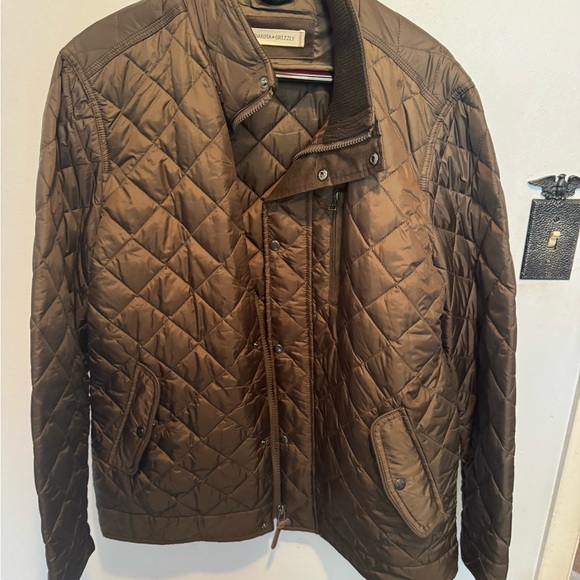 Men's Quilted Brown Puffer Jacket - Picture 1 of 5